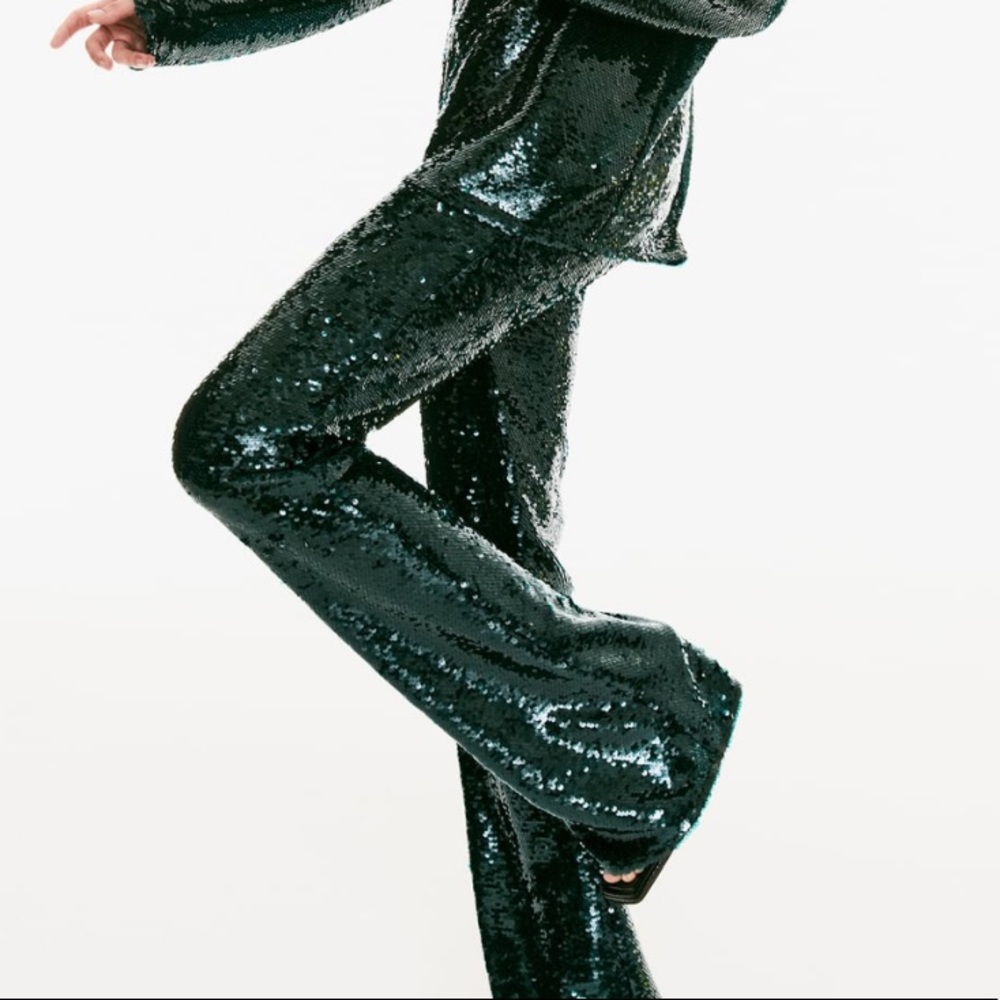 Flared sequin pants